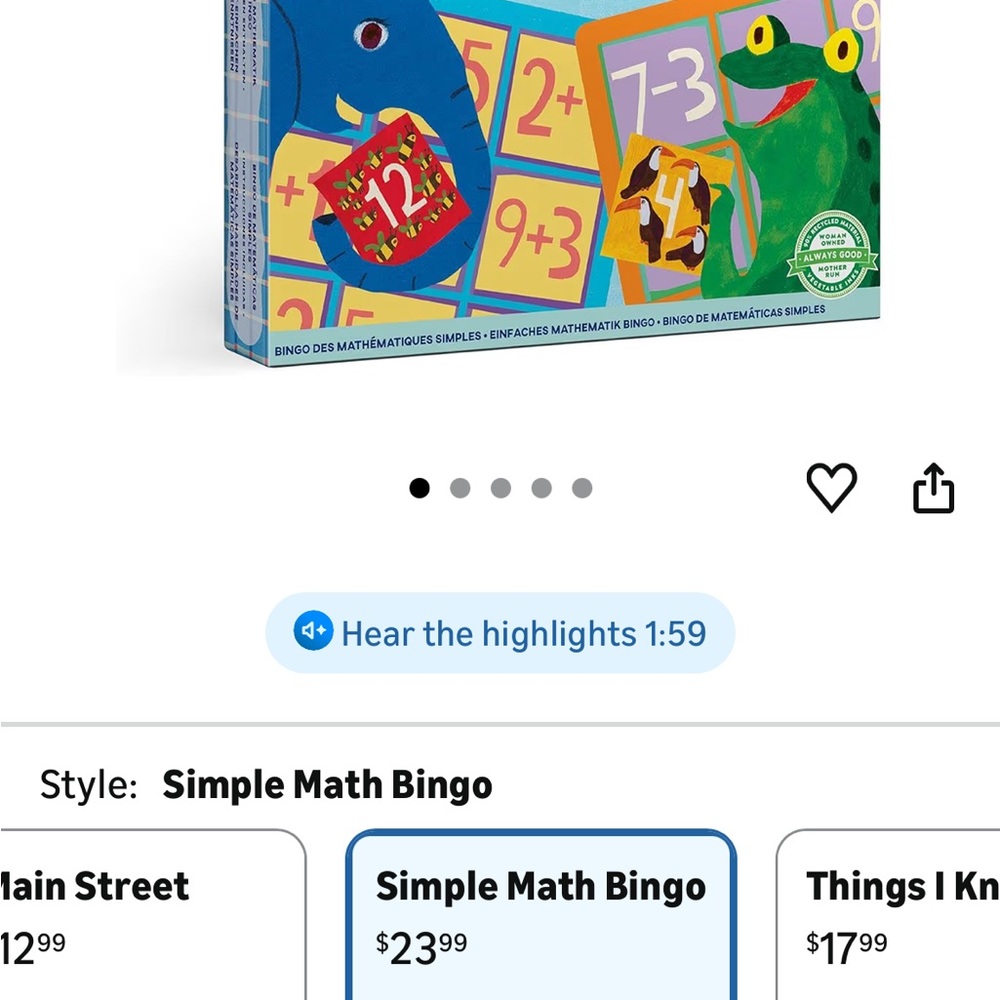eeBoo Simple Math Bingo Game - Picture 3 of 3